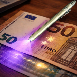 Джобен UV детектор за фалшиви пари – мощна ултравиолетова светлина, здрав метален корпус и проверка на банкноти за секунди